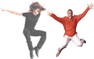 people jumping for joy