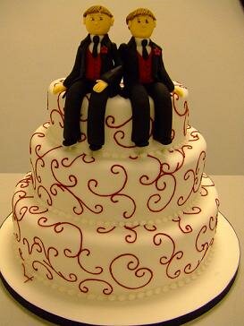 two men on cake