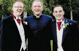 clergy with two men either side