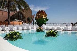 ceremony around pool