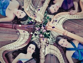 four harpists