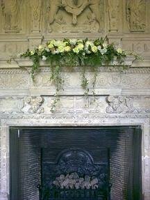 flowers on mantlepiece