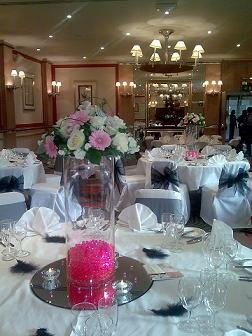 flowers on wedding tables
