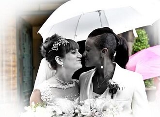 women under umbrella