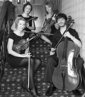 quartet on staircase