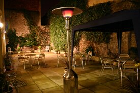 the walled courtyard