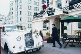 jaguar outside hotel