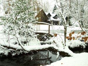 The lodge in the snow